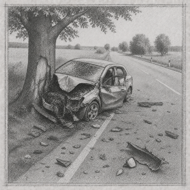 Fahrzeug gegen Baum