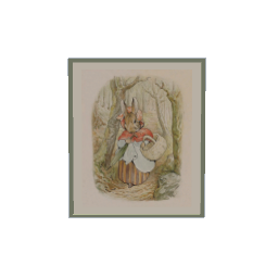 Mrs. Rabbit -picture 60 x 70 cm sage green frame