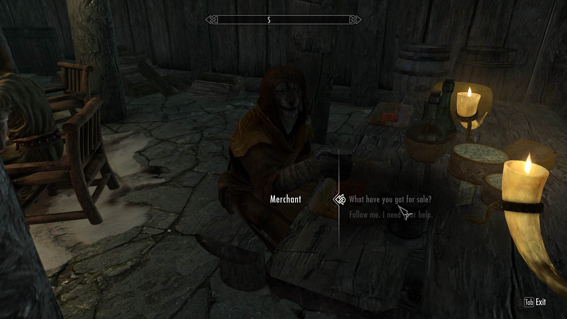 Khajiit merchant in riverwood include new spell Conjure merchant V no ghost
