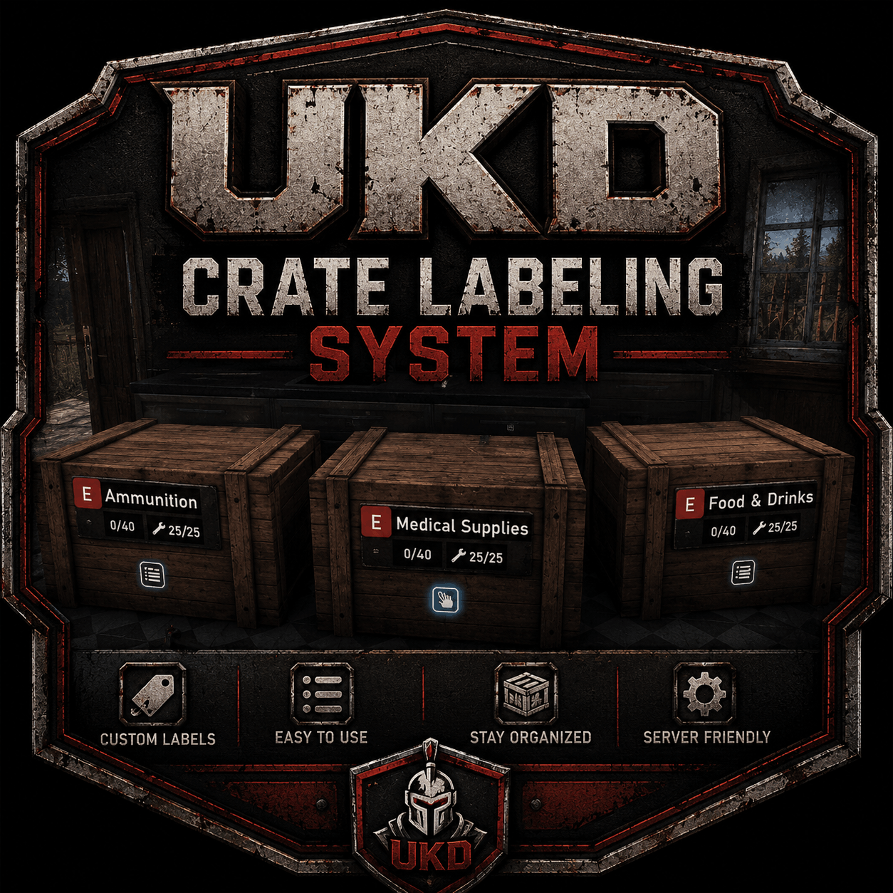 (UKD) Crate Labeling System (Text or Hologram!)
