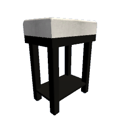 Black & Gray Vanity Stool
