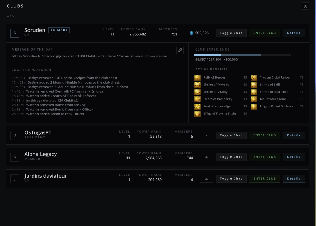 Zakros UI - Clubs