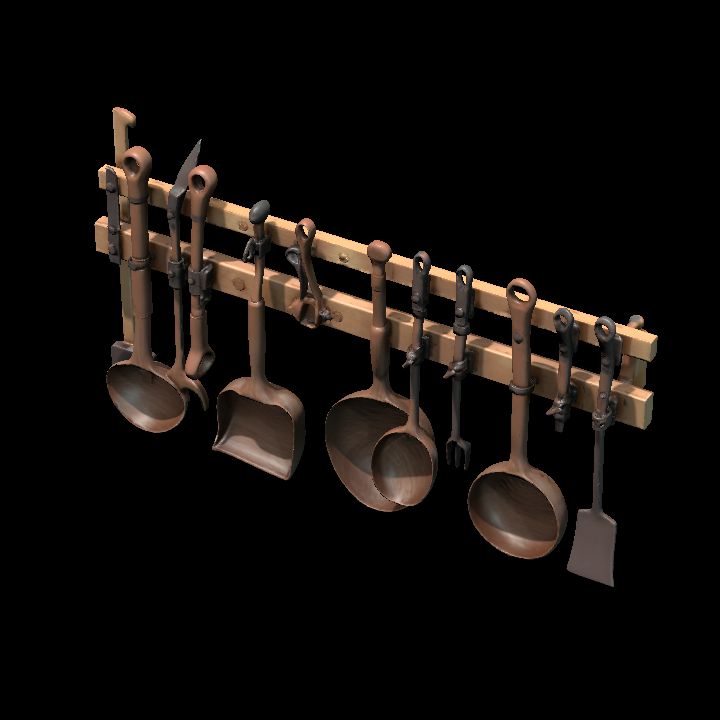Kitchen Tool Rack Ladels Wooden