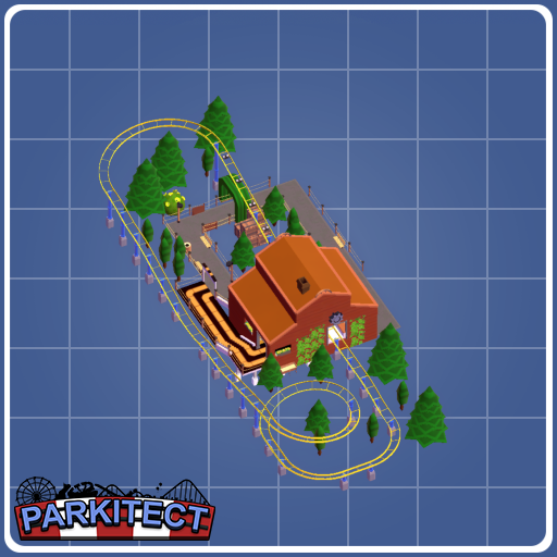 Kids Coaster bleuprint with shops.