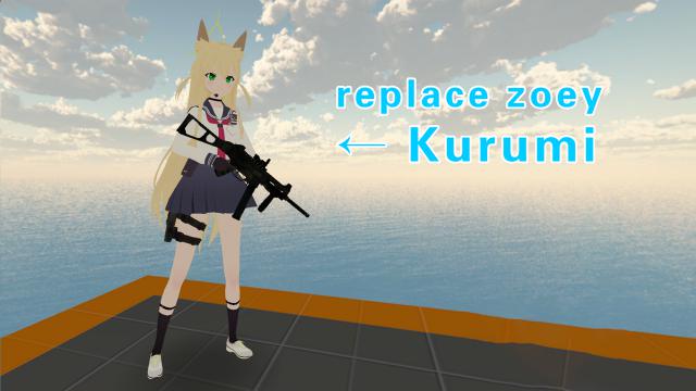 Blue Archive Kurumi（蔚蓝档案 胡桃）replace zoey