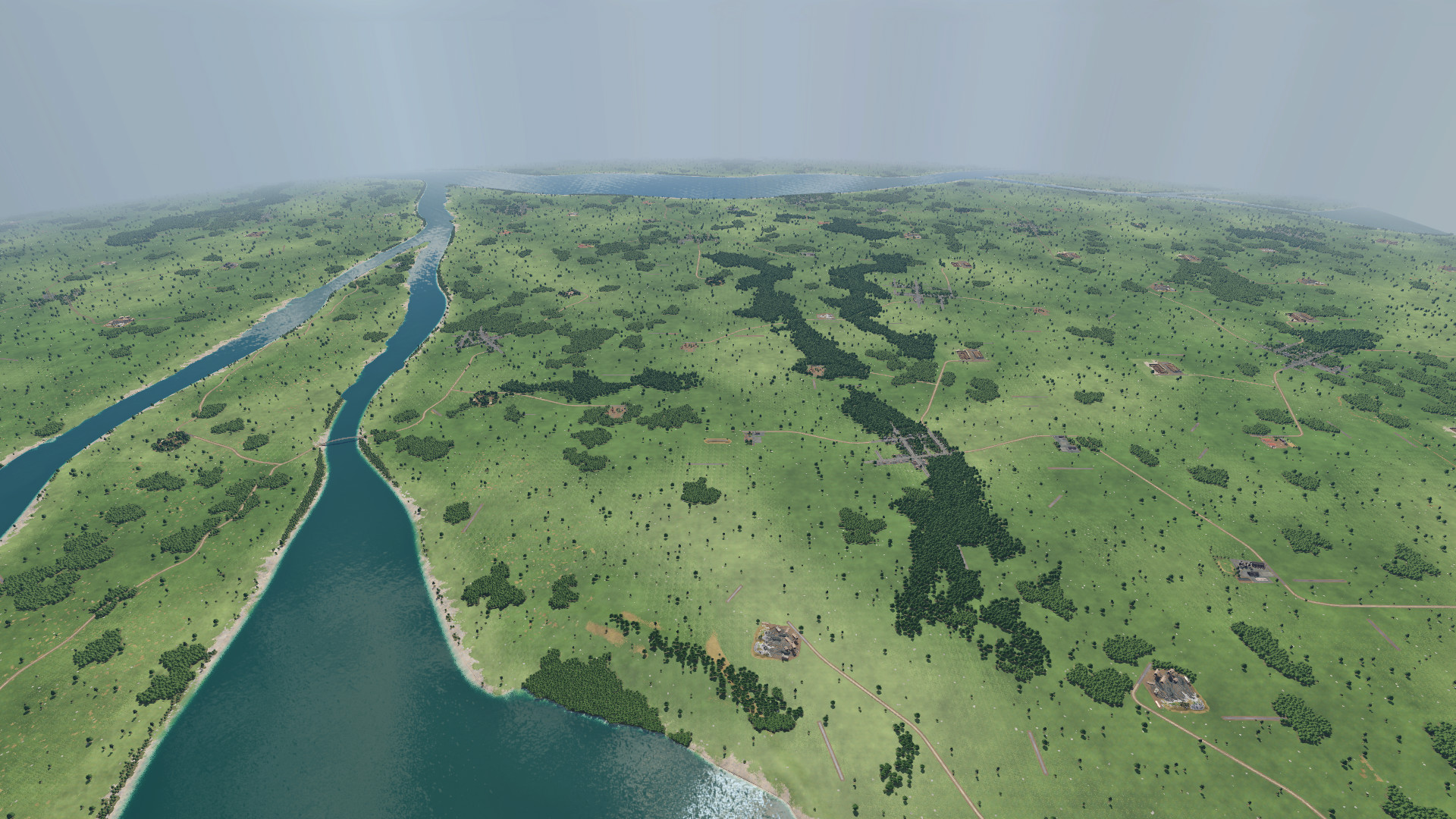 flat map with towns