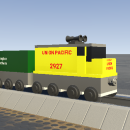 Small UP U30C + 2 Boxcars & 4 Hoppers
