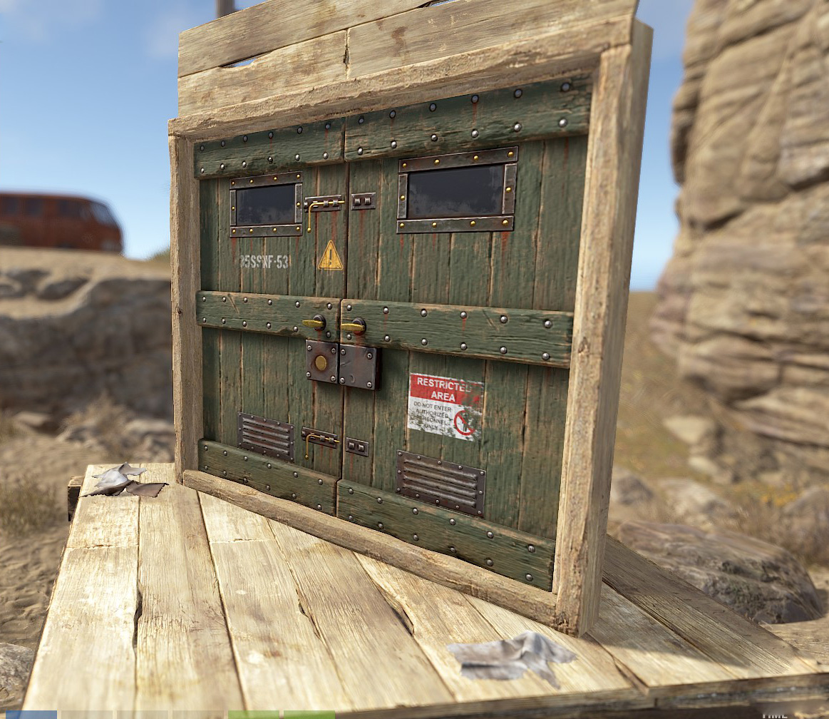 Military Storage Wooden Double Door