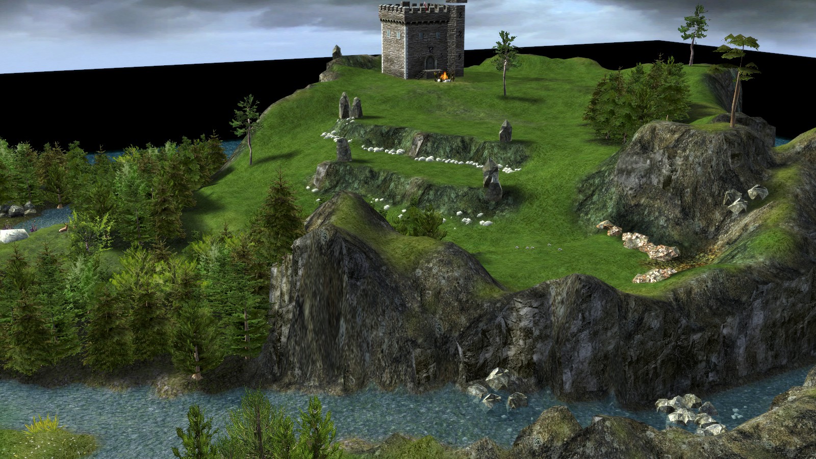 A narrow island