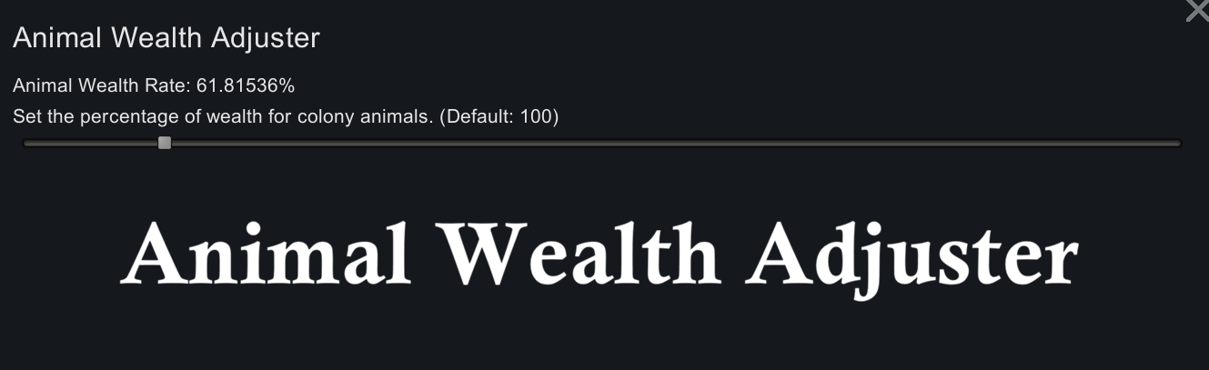Animal Wealth Adjuster