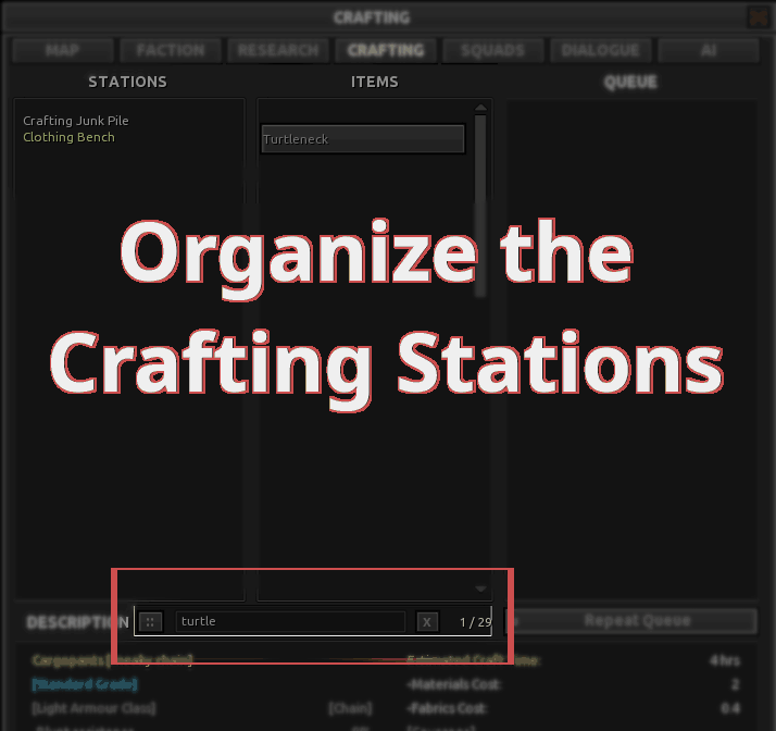 Organize the Crafting Stations