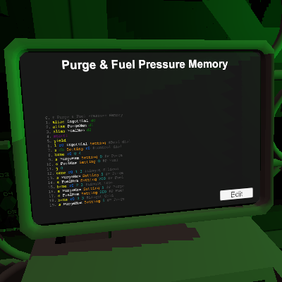 Purge & Fuel Pressure Memory