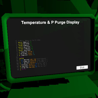 Temperature & P Purge Display