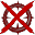 red bloody crossair stuffs ok