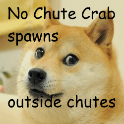 No Chute Crabs outside chute crab spawns