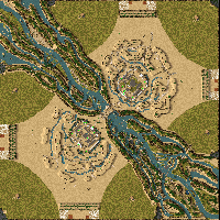 Waterfall Valley - Battle of the bridge - 6 Players + Neutral AI
