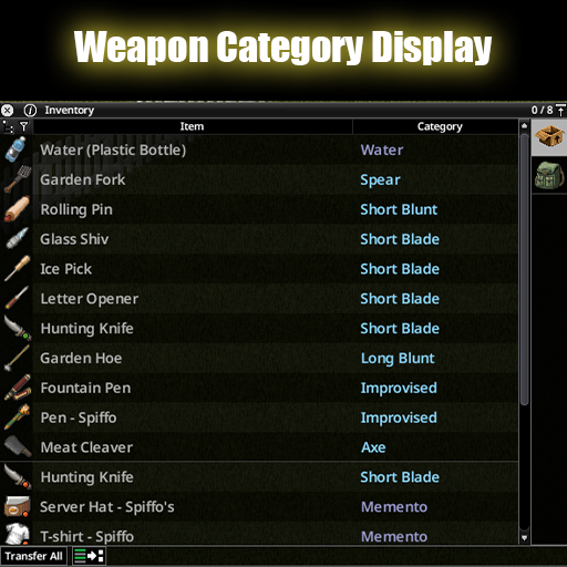 Weapon Category Display