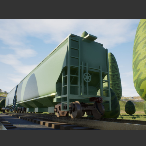 55' 3 Bay Covered Hopper Green