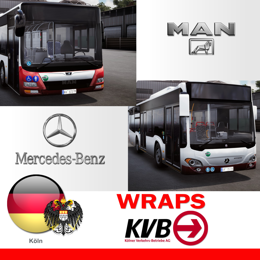 Wraps Kölner Verkehrs-Betriebe AG (Köln) for MAN and Mercedes