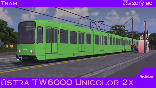 Tram: üstra TW6000 Unicolor 2x