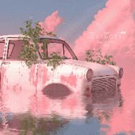 An old car, reclaimed by nature, rests in tranquil pastel-colored waters | SalyutSash preview