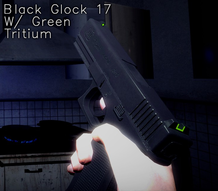 Black Glock 17 w/ Green Tritium Sights