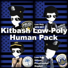(PM/RAGDOLL) Kitbash Low-Poly Human Pack