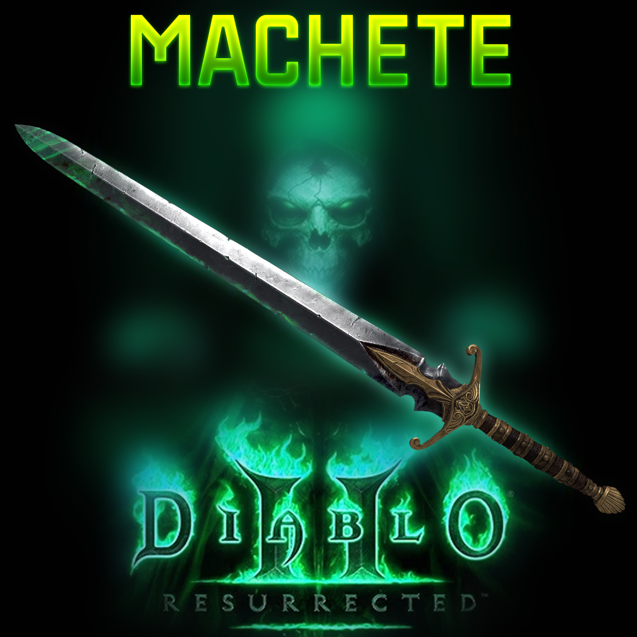 Diablo 2: Blacktongue Bastard Sword - Machete
