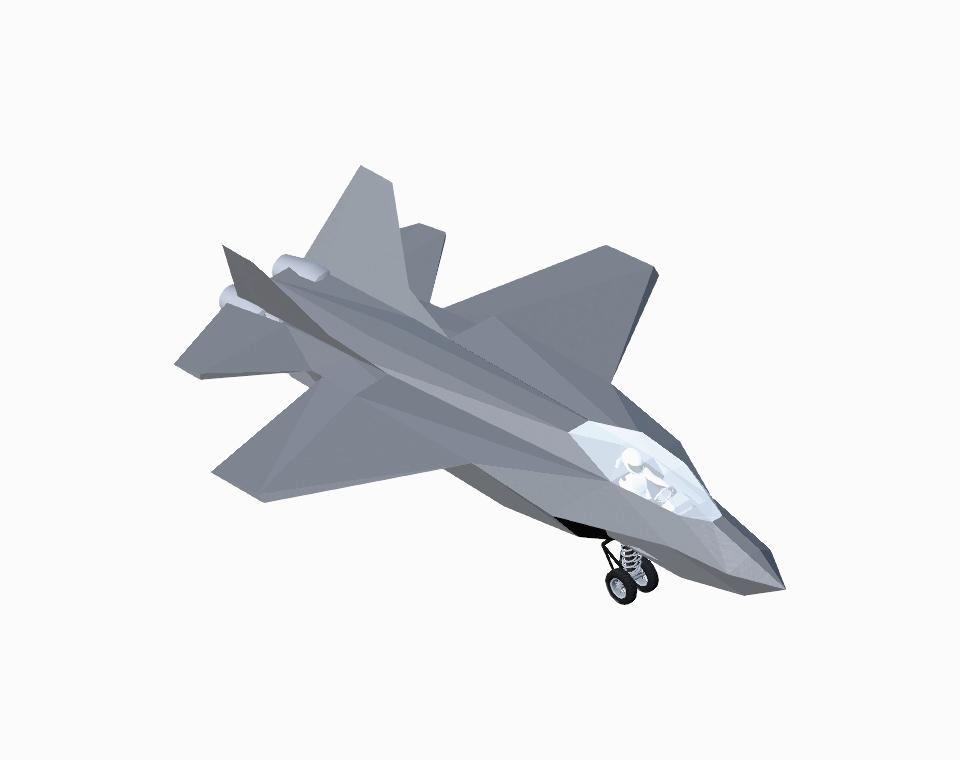 F22 Jet Fighter with landing gear