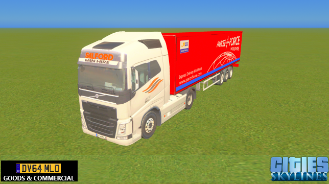 DV- Volvo FH Salford Van Hire Parcel Force goods