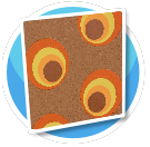 Retro Kreise Wand orange