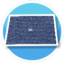 Teppich blau mit Punkt