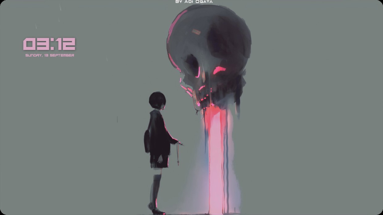 Girl and Skull