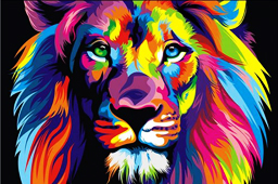 Rainbow Lion Canvas