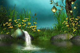 Fantasy Landscape2 Wooden Frame