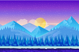 Mountains6 Wooden Frame