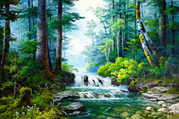 Forest Stream Wooden Frame
