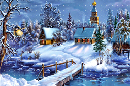 Winter Scene1 Wooden Frame