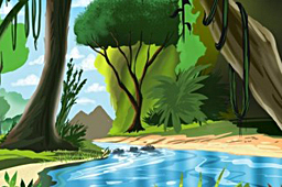 Jungle Stream Wooden Frame