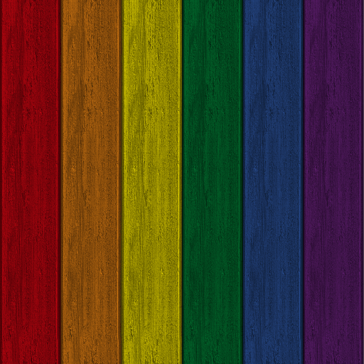 Floor | Wooden Rainbow Stripes
