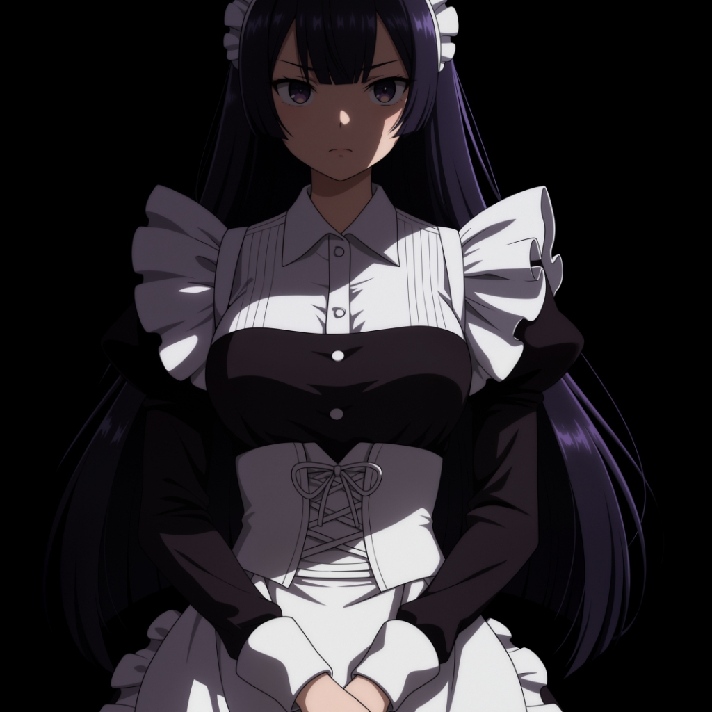 Shizune Tsurumi [Rich Girl Caretaker] | Dark Background | Dark & Colored Versions | 4K preview