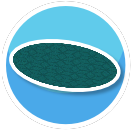 Blue Flake Oval Rug