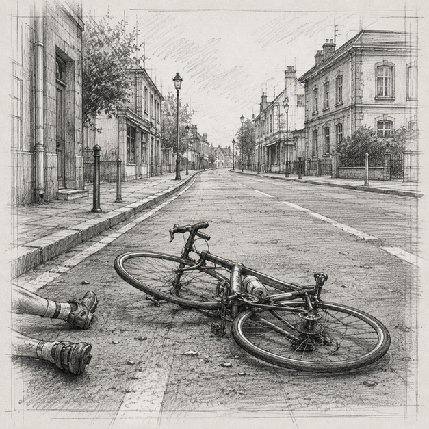 Person von Fahrrad gestürtzt