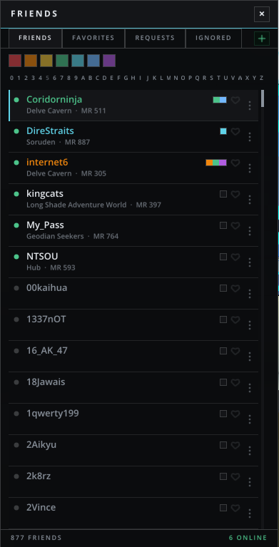 Zakros UI - Friendlist preview