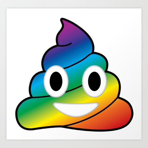 Rainbow Poop Square Frame