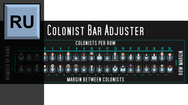 Перевод Colonist Bar Adjuster | Russian Translation mod preview for RimWorld