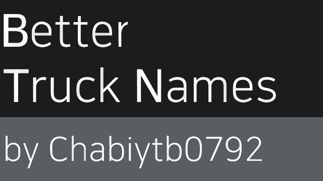 Better Truck Names