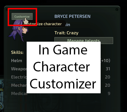游戏内外观编辑 In Game Character Customizer