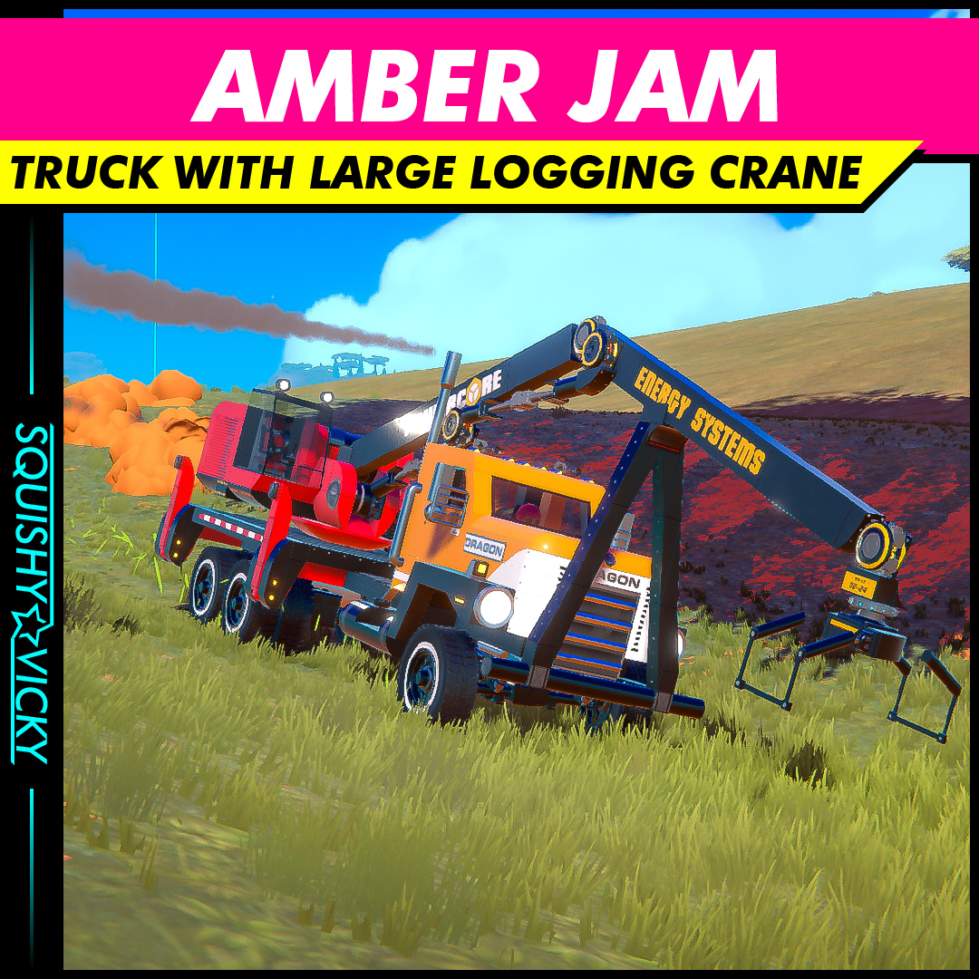 [SQUISHY] Amber Jam - Truck With Large Logging Crane