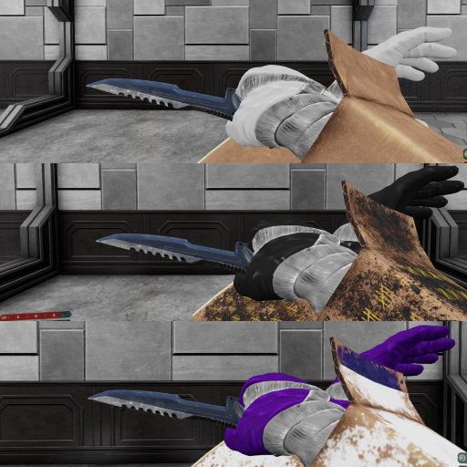 Varied Cardboard Knight Glove Colors